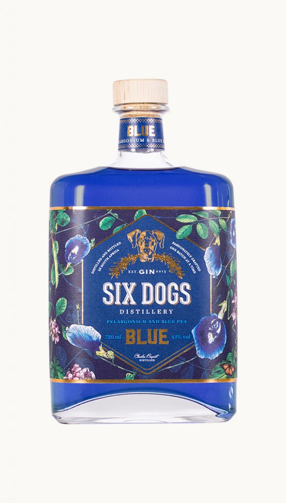 Six Dogs Blue Gin Sidwell's Authentic Imported South African Goods